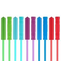 Kauaufsatz Stifte 8er Pack - Kaukette Für Kinder Mit ADHS & Autismus, Sensory Chew Halskette Aus Silikon, Langlebiger Bleistift Topper