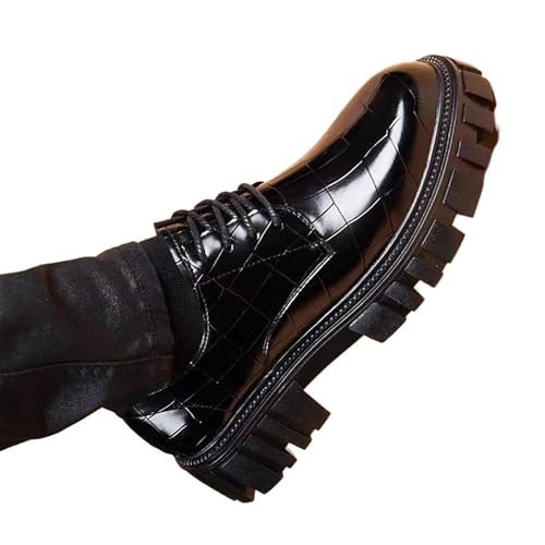 Alligator Pattern Shoes Lace Up Wear Resistant Men's Shoes Stylish Casual Dress Men Shoes3