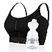 Hands Free Pumping Bra, Momcozy Adjustable Breast-Pumps Holding and Zipper Nursing Bra, Suitable for Breastfeeding-Pumps by Medela, Lansinoh, Philips Avent, Spectra (Medium)