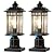 DASTOR Outdoor Post Lights, Dusk to Dawn Exterior Lamp Post Light Fixture with Pier Mount Base, Waterproof Aluminum Post Lantern Outdooor Lighting for Garden Patio Pathway, 2 Pack