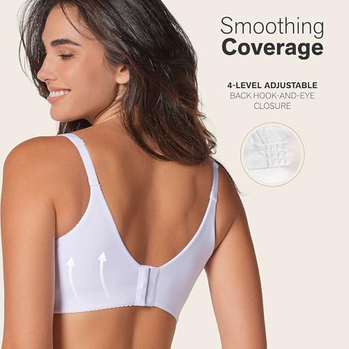 Image of Leonisa High Profile - Back Smoothing Bras for Women, Full Coverage Underwire Bra, Adjustable Hook & Eye Closure