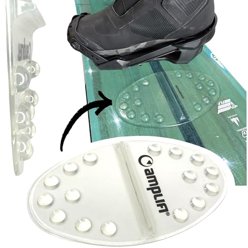 F26 Grip Mat Snowboard Sessel Lift Ausfahrt Hilfe Ankerlift Schlepper Boot Anti-Rutsch Spike Stomp Pad selbstklebend transparent (Oval & Keil 18 5x11cm)