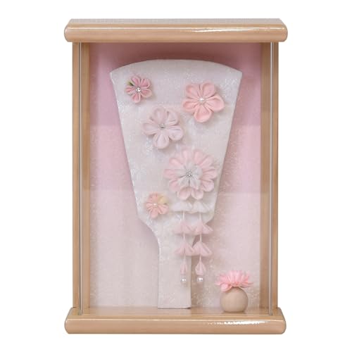 羽子板 壁掛け コンパクト ミニ 7号 おしゃれ 初正月 つまみ細工 羽子板飾り 白 ピンク 可愛い 小さい アクリル ケース入り はごいた 2025 陣屋