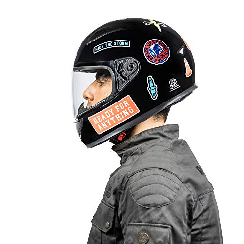 Image of Royal Enfield Full Face Helmet with clear Visor Black, Size: M( 57-58cm)