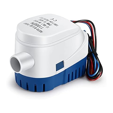 OurLeeme Bilge Pumps, 12V 1100GPH Automatic Bilge Pump Marine Submersible Bilge Auto Silent Liquid Pump Water Pump for Boats, Ponds, Pools (1100GPH) Cover