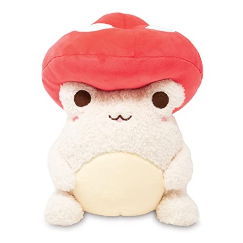 Image of Cuddle Barn PlushGoals - Toadstool Wawa | Super Soft Cute Kawaii Froggie Dressed As Mushroom Collectible Stuffed Animal Plush Toy, 9 inches÷