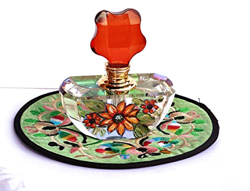 Exquisite Hand-Painted Floral Glass Perfume Bottle with Refillable Dauber Stick – Perfect Bohemian Decor & Unique Gift for Women - Image 2