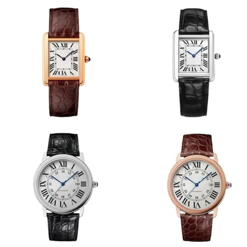 Bracelet montre acier inoxydable et cuir véritable avec boucle déployante