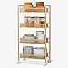 X&M Półki kuchenne kute żelazo kosz siatkowy łazienka salon półki 46 * 26 * 106 cm ruchomy metalowy stojak do przechowywania (rozmiar: Cztery piętro)