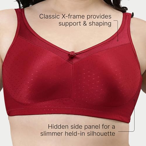Image of Enamor Hidden X-Frame and Smoothening Women's Full Support Everyday Bra - Jiggle Control, Non Padded, Wirefree, Full Coverage - FB12 (Available in Plus Sizes)