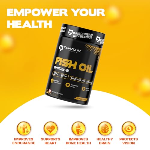 Image of Denzour Nutrition Multivitamin and Fish Oil Combo | 60 Multivitamin Capsules + 60 Omega 3 Fish Oil 1000mg Softgels | 25 Essential Vitamins & Minerals | Supports Immunity, Energy & Joint Health | Men & Women