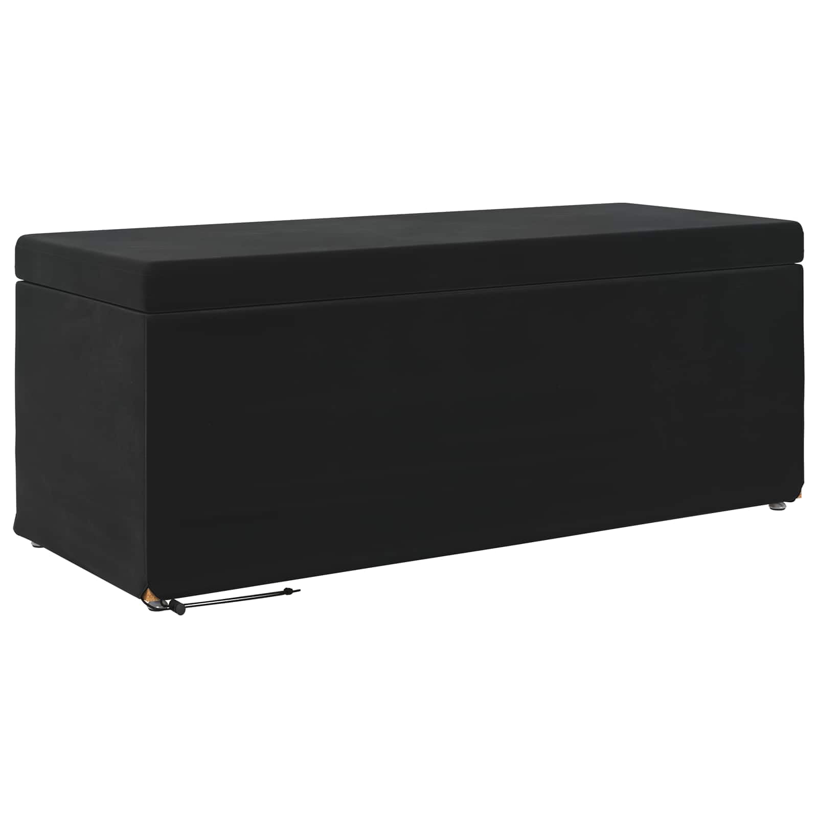 vidaXL Halka Czarny 101 x 41 x 40 cm Welur i drewno inżynieryjne, Nowoczesny, trwały, kompaktowy stołek do kuchni, stylowy design, wygodne siedzenie, minimalistyczne meble