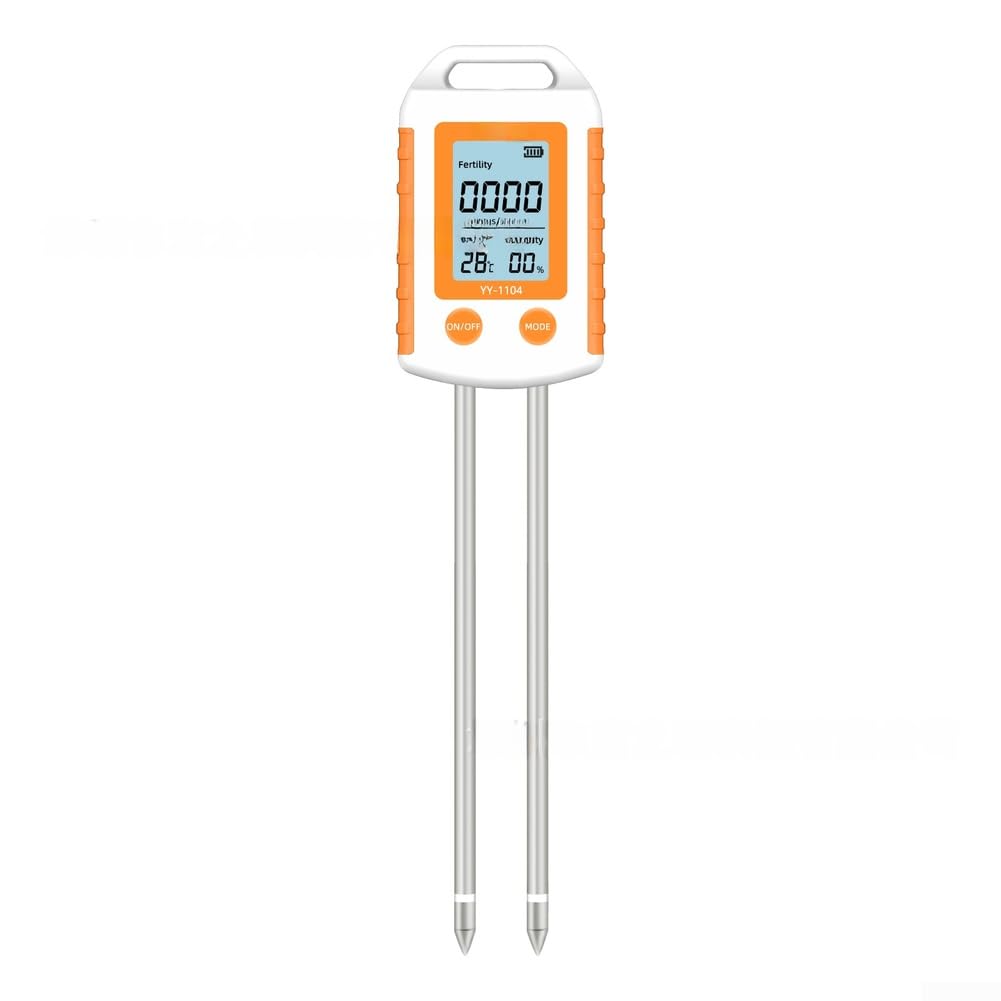 Misuratore del suolo 6 in 1 con schermo LCD retroilluminato per NPK azoto fosforo potassio umidità temperatura test di fertilità