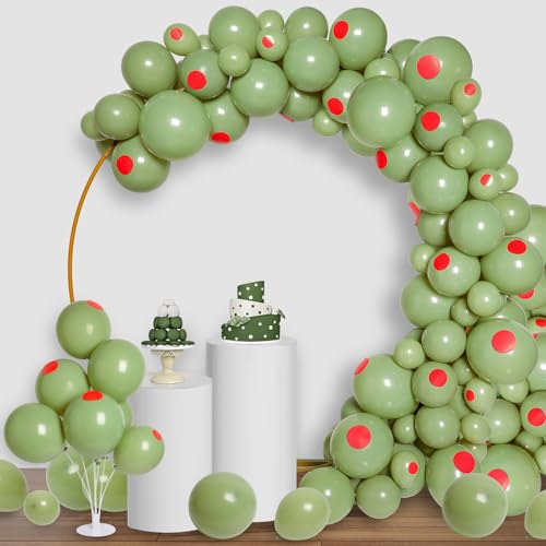 Image of Gejoy 75 Pcs Martini Theme Party Balloons Decorations 12 10 5 Inch Olive Green Balloons Garland for Women Martini Bar Singles Birthday Wedding Baby Shower Bridal Weenies and Tinies Party Supplies