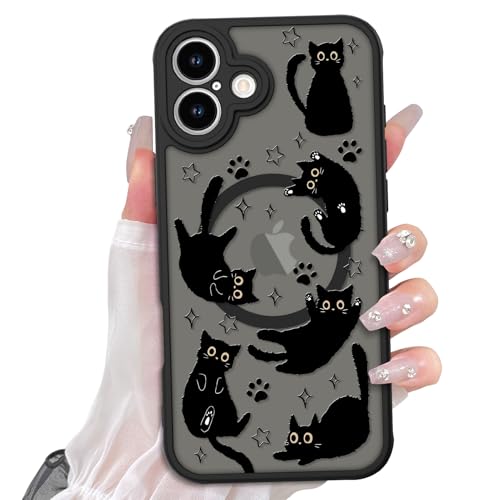 Coque iPhone 16 MagSafe chat mignon cadeau idéal pour ado et fille