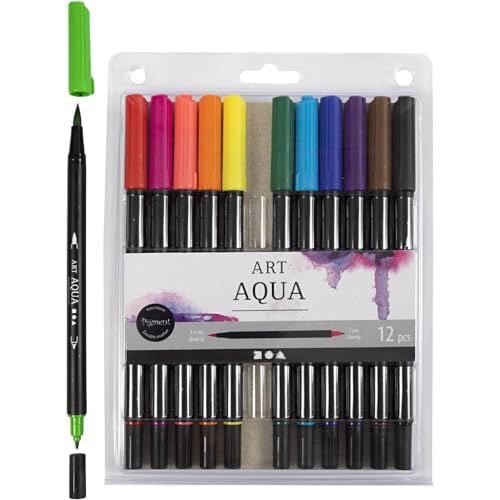 Feutre aquarelle Creativ Company anti-bavure pour dessiner proprement | Pack de 12 feutres 34339