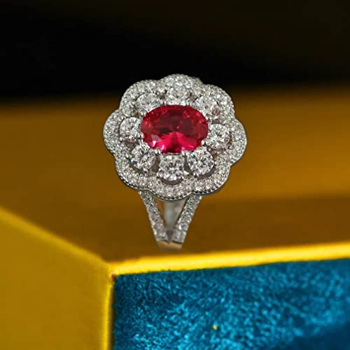 Bague rubis en carbone pour femmes bijoux de mariage argent 925