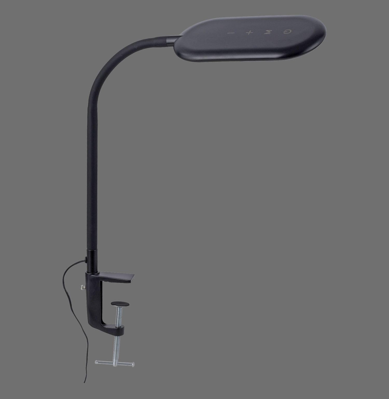 Licht-Erlebnisse LED Klemmleuchte Metall Schwarz Büro Schreibtisch H:67 cm 3000-6000 K 1180 lm Touch Dimmer Farbtemperaturwechsel flexible Tischleuchte Modern HESWIN