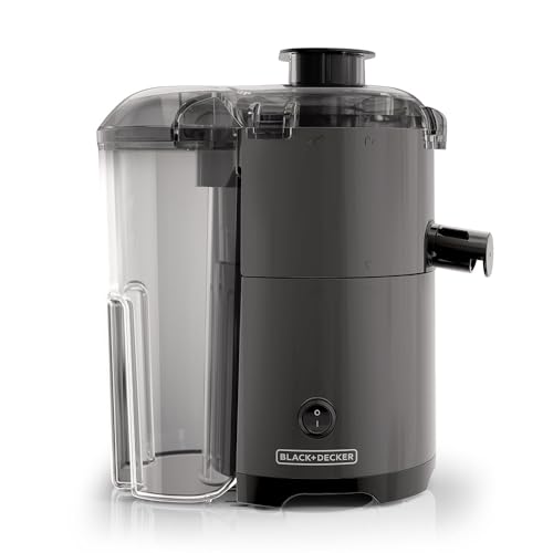 BLACK+DECKER Quiet Fruit & Vegetable Juicer, JE2500B, Non-Drip Spout, Compact Design, Easy to Assemble, Dishwasher-Safe