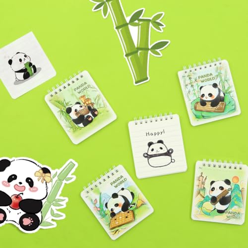 Lot de 6 mini carnets à spirales panda et ours lignés pour notes et petits mémos