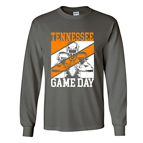 Mens Tennessee Tshirt Tennessee Game Day Football Sports TN Team Color Orange Long Sleeve T-Shirt Graphic Tee