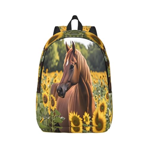 Sac à dos motif cheval résistant pour femme active en déplacement