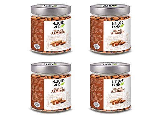 Image of Natureland Organics Almonds 250 gm (Pack of 4) - 1 Kg Offer Pack