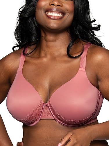 Image of Vanity Fair Women's Full Figure Beauty Back Smoothing Bra with Lace, 4-Way Stretch Fabric, Lightly Lined Cups up to DD