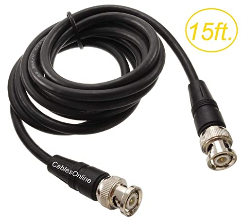 CablesOnline, RG58A/U 50-Ohm Quality Antenna/Network Coaxial Cable with BNC Male Connectors (15ft.)