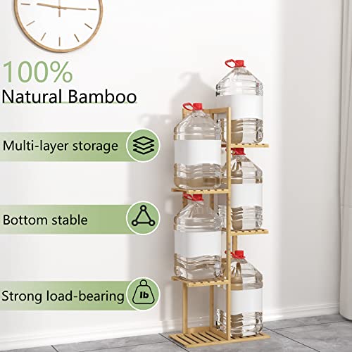Laiensia Bamboo 5 Tier 6 Potted Plant Stand Rack Multiple Flower Pot Holder Shelf, Indoor&Outdoor Planter Display Shelves For Patio Garden, Living Room, Corner Balcony And Bedroom,Wood Color thumb #5