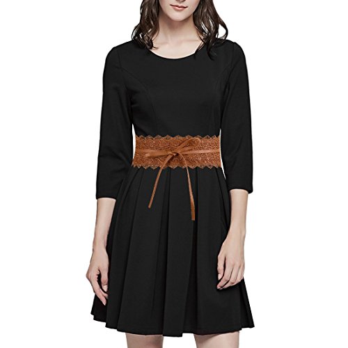 Toptim Women's Belt Bow Tie Wrap Faux Leather Band Corset 3-Pack2