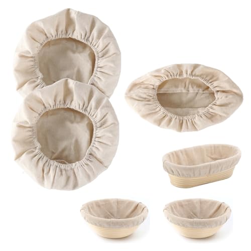 TSUOUKL 3 Ronde Banneton pour pain Corbeille Doublure, Panier de Fermentation, Faire son Pain et son Levain
