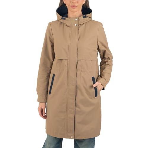 Alpine Swiss Tanya Womens Hooded Rain Jacket Long Raincoat Trench Coat Windbreaker4