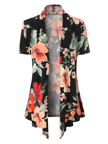 Image of MixMatchy Women's Lightweight Short Sleeve Draped Open Front Cardigan Vest