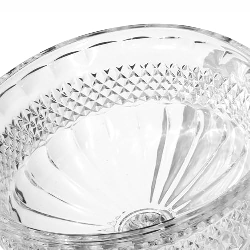Image of Pure Source India Premium Crystal Footed Fruit Bowl - Elegant Multipurpose Serving Dish (7.75 inch x 5.75 inch)