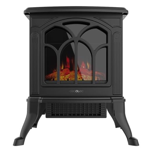 Cecotec Chimenea Eléctrica de Pie ReadyWarm 1500 Flames. 1500 W, 2 Niveles de Potencia, Termostato Ajustable y Control Independiente de las Llamas, Área de Cobertura 20 m2