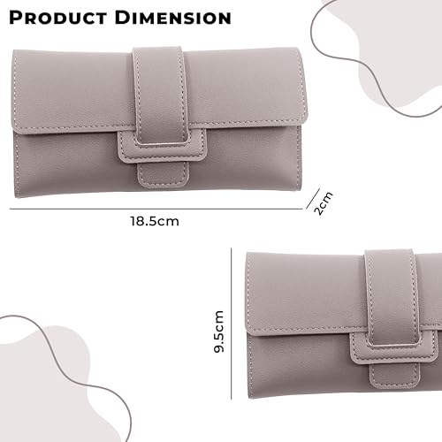 Image of Kraptick Women's Wallet -Stylish and Compact Purse Clutch Wallet for Women, Stylish Card Coin Holder, Debit Card Holder, Money Organizer and Travel Wallet for Women with 13 Slots (Light Gray)