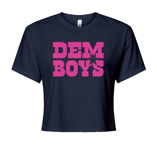 Cropped T-Shirt Dem Boys Hot Pink Dallas T-Shirt Medium Navy Blue