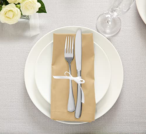 Utopia Kitchen Beige Cloth Napkins [12 Pack, 18X18 Inch] Cotton Blend Washable And Reusable Table Dinner Napkins For Hotel, Lunch, Restaurant, Weddings, Event And Parties #TOP3