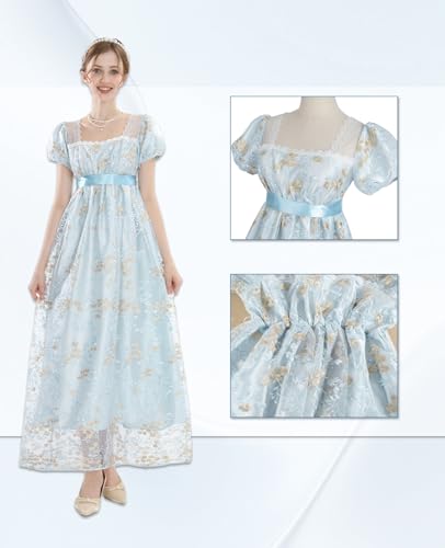 Image of NSPSTT Women Girls American Pioneer Colonial Dress Prairie Costume