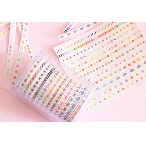 Miniatura 4 de YUBX Skinny Basic Washi - Juego de 12 rollos de cintas decorativas de 0.197 in de ancho para proyectos de arte de manualidades, diario, envoltura de