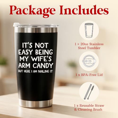 Christmas Birthday Gift for Husband from Wife, 20 oz Tumbler for Men - Image 5