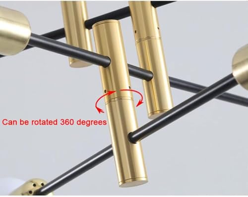 Lustre moderne à bras pivotants et 4 lumières, éclairage ajustable - 4