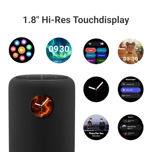 WiiM Sound Smart Speaker mit 1,8″ Touch-Display, Hi-Res 24 Bit/192 kHz, AI RoomFit™ Raumkorrektur, 100W Spitzenleistung, Wi-Fi 6E / Bluetooth 5.3, Multiroom & Stereo-Kopplung, Fernbedienung (Schwarz) – Bild 3