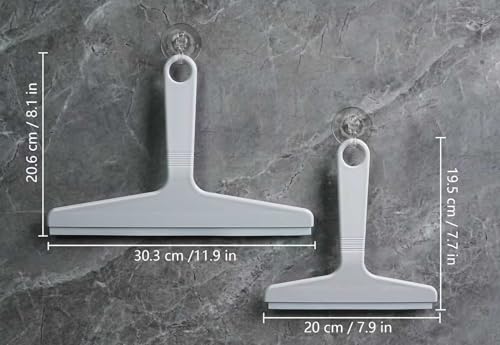 Image of New Talent 2 PCS Shower Squeegee White, for Shower Glass, Shower Doors, Bathroom, Window and Car Glass(1 Large and 1 Small)