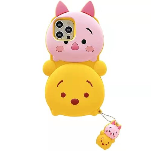 Ultra Thick Soft Silicone Case With Charm For Apple Iphone 11 Iphone11 Winnie The Pooh Yellow Bear Pink Piglet 3D Anime Cartoon Cute Lovely Fun Girls Kids Women #TOP9