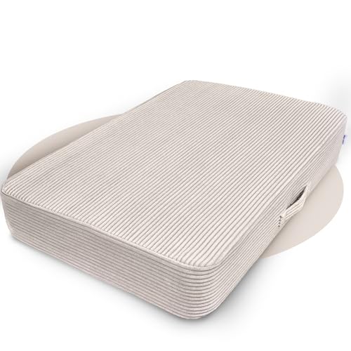 Linodino Hüpfpolster für Kinder 107x70x17cm – Hüpfmatratze Cord-Bezug mit Federkern – Spielmatte zum Hüpfen Toben Spielen Balancieren – Oeko-Tex Standard 100 Zertifiziert & waschbar