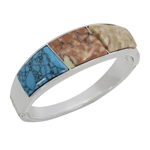 Robert Lee Morris Soho Womens Mixed Stone Bangle Bracelet, Multi/Silver 22