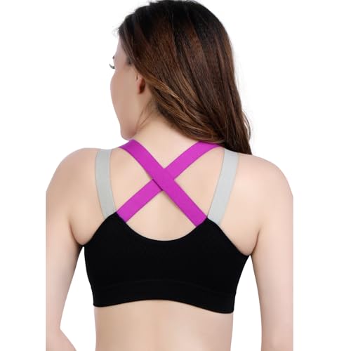 Image of Shoppy Villa Cotton Bra for Women, Sports Bras for Women, Yoga and Camisole Bra, Lighty Padded Cup with Full Coverage with Removable Pads