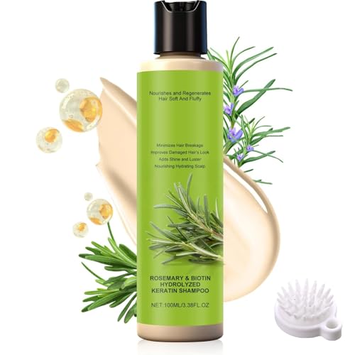 Champú de Romero para el Crecimiento del Cabello, Champú de Romero con Keratina Hidrolizada, Fórmula Nutritiva e Hidratante, Champús Naturales Anticaída para Mujeres y Hombres (1PC)